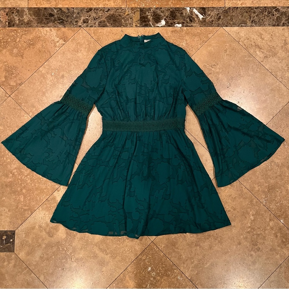 NWOT Flying Tomato Emerald green long sleeve dress size large